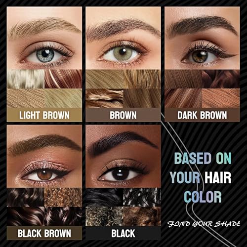 NinjaTiger Eyebrow Pencil Brow Pen - 2-Pack 2-IN-1 Dual-Ended Eye Brow Pencils 2-Fork-Tip Microblading Eyebrow Pen for Women Waterproof Eyebrow Pen with Brow Brushes Dark Brown £¦ Black Brown