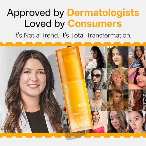 WNP Vitamin C Serum for Face - Dermatologist Tested Anti-Aging & Brightening with Hyaluronic Acid & Vitamin E, Treatment for Dark, Age, Sun Spot, Melasma, Hyperpigmentation, Fine Lines & Wrinkles