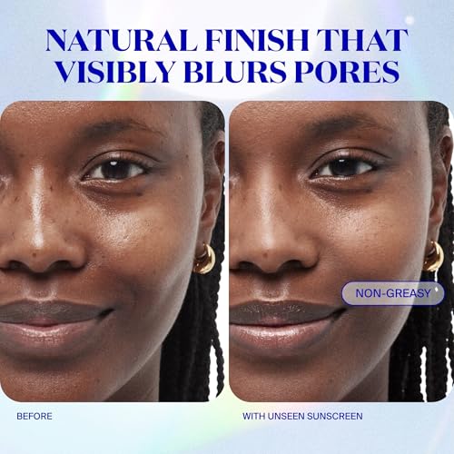 Supergoop! Unseen Sunscreen - SPF 50 - Clear & Invisible Face Sunscreen + Broad Spectrum + Makeup-Gripping Primer - Weightless, Scentless, Oil Free - For All Skin Types & Tones - 2.5 fl oz