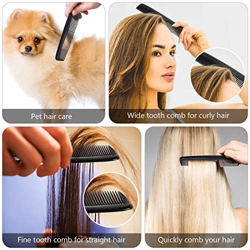 Leinuosen 24 Pieces Hair Combs Set Plastic Hair Comb for Women and Men, Fine Dressing(Black)