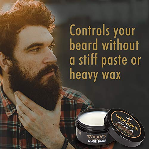 Woody's Beard Balm for Men - Facial Hair Conditioner & Beard Softener for Men, Leave-in Moisturizer, Beards Wax, 2 Oz, 2 Pack