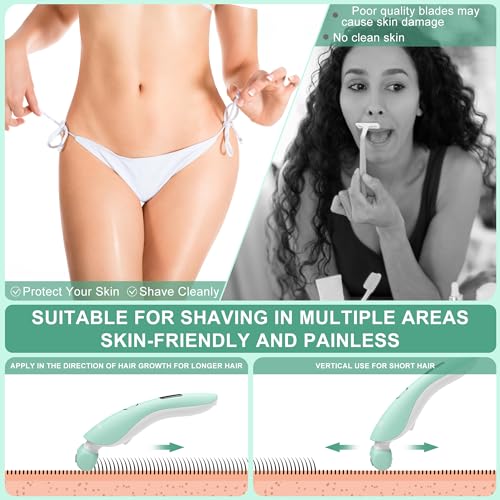 Solimpia Lady Shavers Electric Shaver for Women Electric Razor for Arm Leg Armpit Bikini Cordless Portable Painless IPX6 Waterproof USB Rechargeable Dry Wet