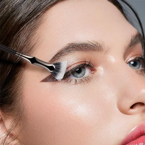 Folding Angle Scalloped Lash Brush, 2024 NEW Mascara Fan Brush for Lashes Eyelash Separator Tool, Eyelash Comb for Upper Lower Eye Lash Makeup Tools, Eye Makeup Fan Brush For Women (10 PCS)