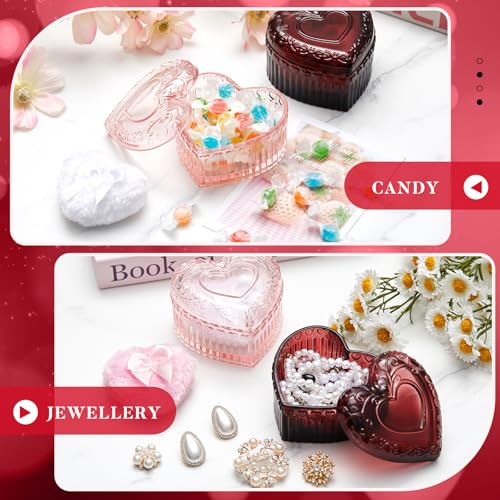 Tioncy 4 Pcs Large Body Powder Puff and Container Extra Large Body Powder Puff Dish Soft Washable Reusable Fluffy Makeup Sponge Wet Dry (Heart,Pink and Red)