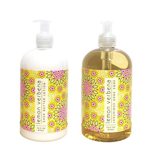 Greenwich Bay LEMON VERBENA Hand & Body Lotion and Hand Soap Duo Set Enriched With Shea Butter 16 oz ea.