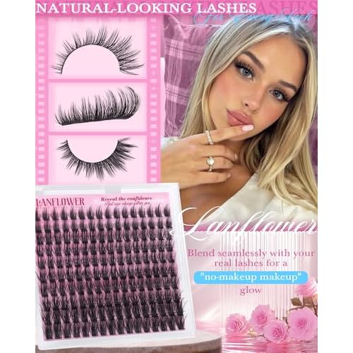Wispy Lash Clusters Kit Natural Lash Extension Kit Manga Cluster Eyelash Extensions Kit CD Curly Eyelash Clusters Thin Band Individual Lashes Clusters by Lanflower