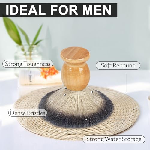 Hand Crafted Shaving Brush for Men, Wood Handle Hair Salon Shave Brush for Wet Shave Safety Razor, Perfect Father's Day Gifts for Him Dad Boyfriend