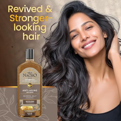 Tio Nacho Anti-Aging Shampoo with Royal Jelly, Shampoo for Aging Hair for Women and Men, Strengthening Formula to Help Defy Damage and Fortify Fragile Hair, 14 fl oz