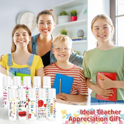 50 Pack Teacher Employee Appreciation Gift Bulk Lip Balm Staff Teacher Volunteer Employee Thank You Gifts End of The Year Teacher Gift for Teachers' Day Back to School Women Men (Cute)