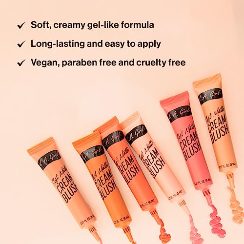 L.A. Girl Soft Matte Cream Blush, Grace GBL442 (Pack of 2)