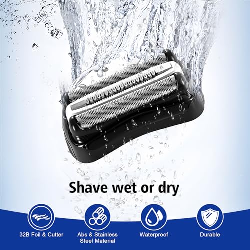 Series 3 32B Replacement Head, Series 3 Electric Shaver Replacement Head Blades for Braun S3 Foil & Cutter Razor Heads, Applicable for Braun S3 3040s 3010s 310s 3000s 3050cc 3080s 390cc Etc
