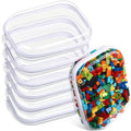 Sanwuta 6 Pcs Clear Hard Zipper Case Hard Plastic Zipper Pouches Makeup Bag Pencil Pouches Transparent Cases for Snacks Plastic Storage Organizer Box for Travel(Clear,7.87 x 5.9 x 2 Inch)