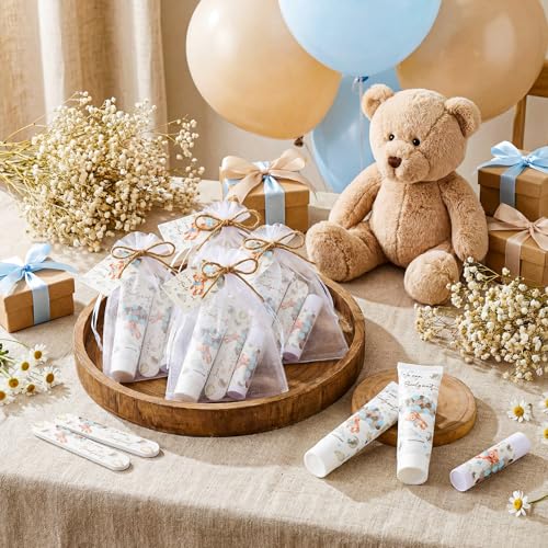 50 Sets We Can Bearly Wait Bear Baby Shower Favors Game Prize Party Gifts Bulk Hand Cream Lip Balm Nail File Gift Set Bear Boy Girl Baby Shower Gender Reveal Decoration Souvenir for Winner Guests