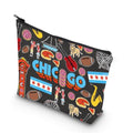 TSOTMO Chicago Souvenir Gift Chicago Welcome Makeup Bag Chicago Travel Zipper Pouch Bag (Chicago bag)