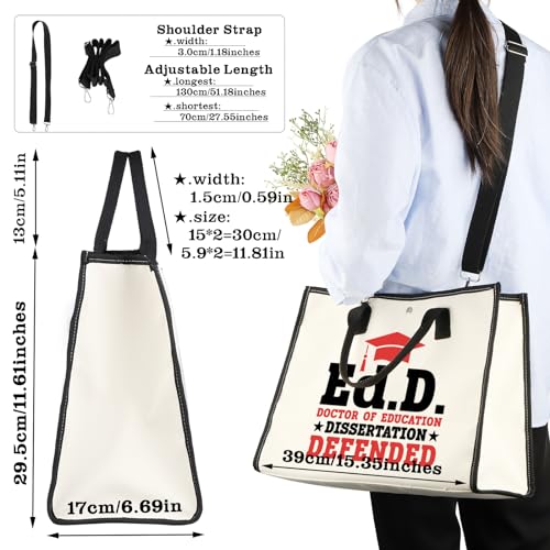 CMNIM EdD Gift Doctor Of Education Dissertation Defended Makeup Bag for Doctorate Graduation Gift for Her