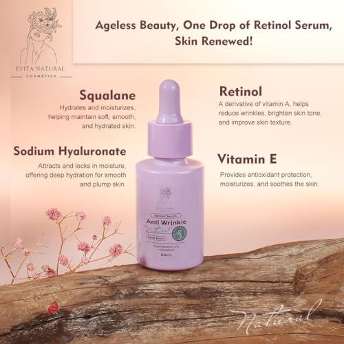 Retinol Serum Anti Wrinkle Facial Serum Pure Retinol 0.2% + Squalane. 1 fl oz.