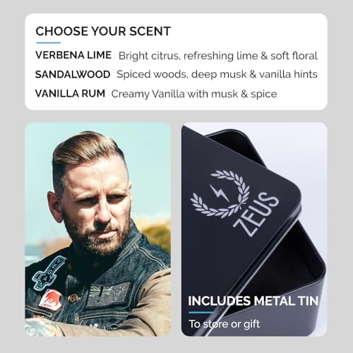 ZEUS Starter Beard Wash & Beard Oil Kit for Men, Softens, Hydrates & Moisturizes Facial Hair, Promotes Healthy Growth & Shine (Made In USA) Vanilla Rum