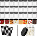 Betrome 8 oz Clear Plastic Round Jars with Black Lids, 40pcs 8oz 250ml Leak-Proof Wide-Mouth Cosmetic Storage Containers for Slime, Kitchen Use, Beauty Products, Cream, Scrubs, Bath Salt and More
