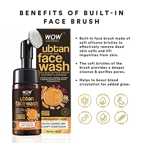 WOW Skin Science Foaming Facial Cleanser - Unisex, Plant-Powered Ingredients, Sulfate-Free, Paraben-Free, 16 oz