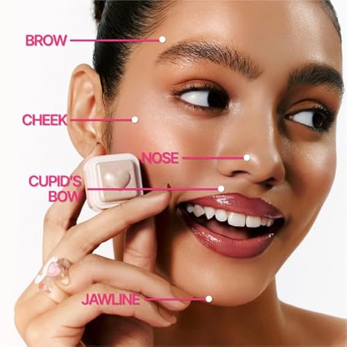 COLORGRAM Milk Bling Heartlighter 01 Peach Heart | Silky Smooth Versatile Creamy Highlighter with Shimmery Finish, Soft and Natural Glow Perfect for Daily Makeup
