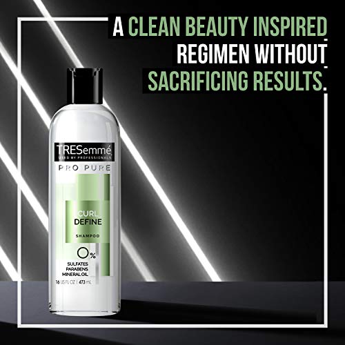TRESemm? Pro Pure Shampoo Sulfate-Free for Curly Hair Curl Define Hair Shampoo with 0% Sulfates, Parabens, Mineral Oils and Dyes. 16 oz