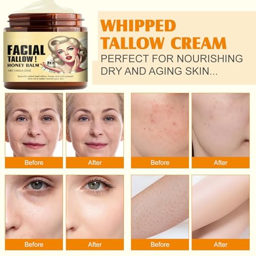 Cebo de Res para La Cara Original, Sebo de Res para La Cara, Crema de Cebo de Res para La Cara, Hidrataci?n y Alimentaci?n Profunda, Absorbente R?pido, Face Moisturizer Cream, 4.23oz/120g
