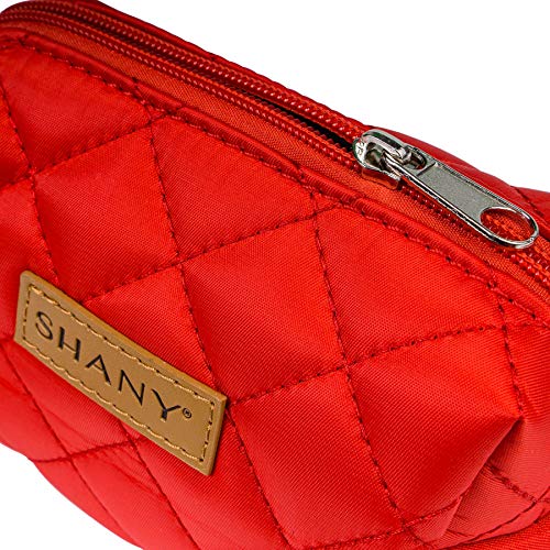 SHANY Limited Edition Travel Makeup Bag Cosmetics Tote Bag Make Up Organizer Women Purse for Toiletries, Cherry Red