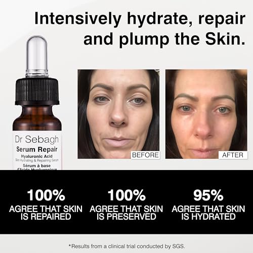 Dr Sebagh Serum Repair (0.17 fl oz) - Award-Winning Hyaluronic Acid Facial Hydrator - Anti Aging & Wrinkle - Skin Moisturizing & Repairing Formula - Collagen Boosting Youthful Glow For Women & Men
