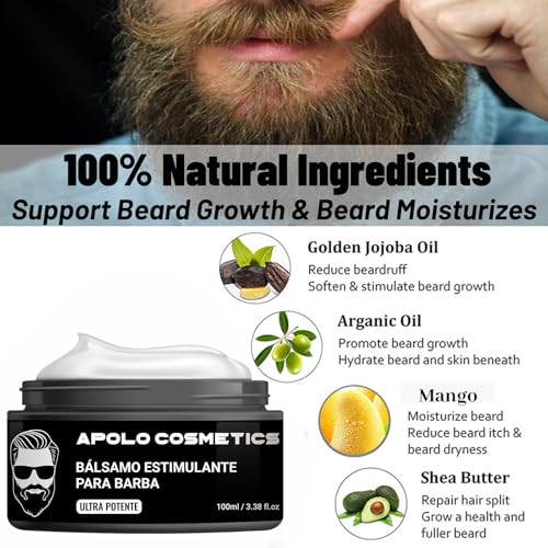 Para Barba, Shea Moisture Beard Balm for Men, Crecimiento De Barba Para Hombre, Beard Growth Vitamins, Estimulante De Barba Ultra Potente, Strengthens Barba for Mens (2PCS)