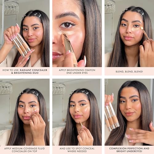 ICONIC LONDON Radiant Concealer & Brightening Duo | Creamy Liquid + Brightening Crayon Dual Ended Concealer, Cruelty Free, Vegan Makeup