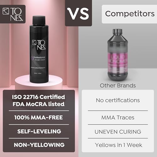 TONES Monomer Acrylic Nail Liquid - Professional-Grade Nail Monomer Liquid for Acrylic Nail Powder - MMA-Free Acrylic Monomer Liquid - (16 Fl Oz, Watermelon)