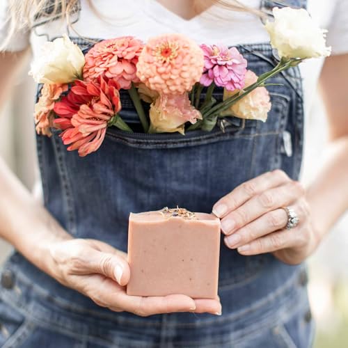 Pretty farm girl Wild Rose + Honey Soap Bar - Age Defying & Calming - Floral Scented - Handmade - All Skin Types - Tallow & Goat Milk.