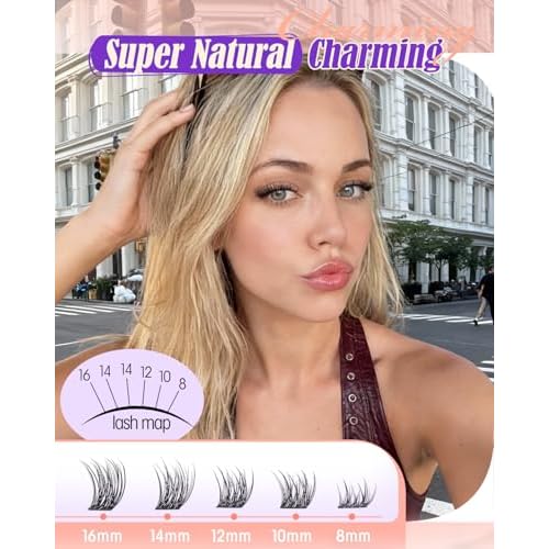 Lash Clusters Natural Cluster Eyelash Extensions Wispy Individual Eyelash Clusters 8-16mm CC Curly DIY Lash Extension Reusable Salon-effect Eyelash Extension for Clean Beauty by YDAGKH