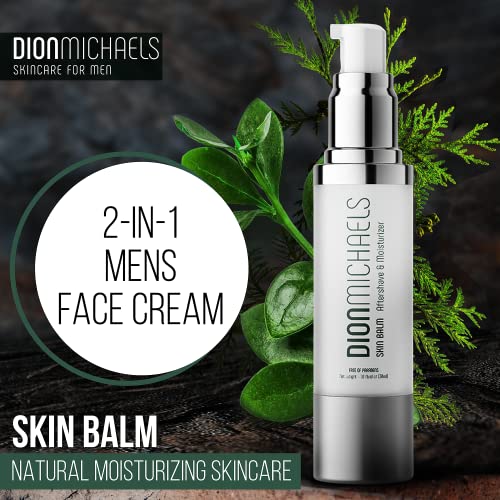 2-in-1 Aftershave Balm and Face Moisturizer for Men - Soothing Post Shave Cream & Moisturizer with Aloe, Argan Oil, Oats, Shea Butter - After Shave Balm for Men - Mens Aftershave, 1oz