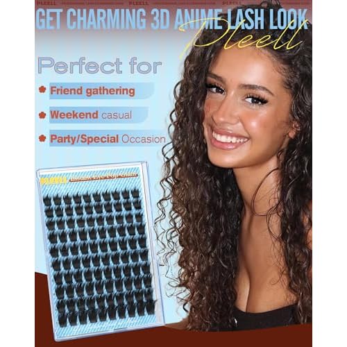 Manga Lash Clusters With Spikes Volume Eyelash Clusters Anime Cluster Eyelash Extensions 14-22mm D curly Individual Lashes Wet-Look Fairy Cluster Lashes