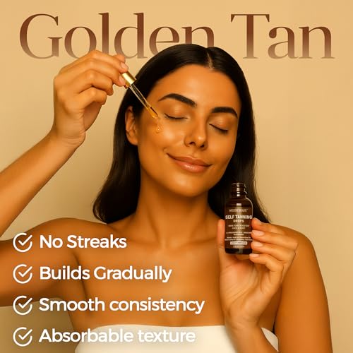 Hydrating Self Tanning Drops ? LIGHT/MEDIUM ? Face & Body Tint with DHA, Hyaluronic Acid, Squalane & Niacinamide ? Natural-Looking Tan ? MYSTERE BEAUTE ? 1 fl oz