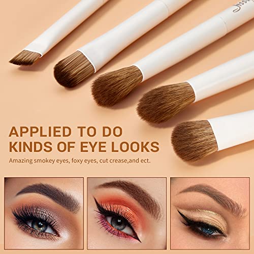 Jessup 14Pcs Premium Synthetic Makeup Brush Set T329 with Foundation Brush Flat Top for Face Blush Liquid Powder Foundation SF002