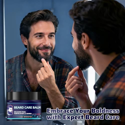 Para Barba,Beard Balm for Men,Crecimiento De Barba Para Ultra Potente,Conditioning Cosmetics with Natural Oils, Lightweight Formula, 3.53 oz