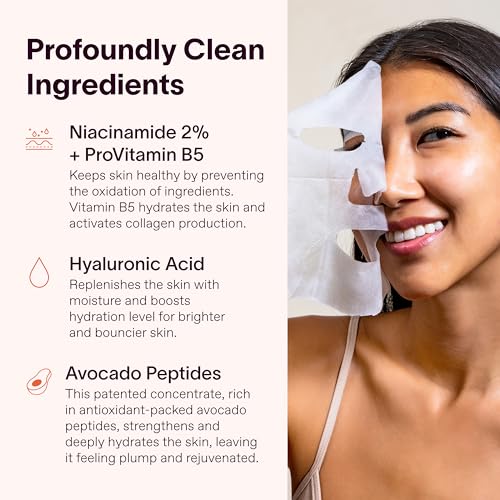Solawave Hydrating Sheet Mask, Anti Aging Face Mask with Niacinamide, Hydrating Face Mask with Hyaluronic Acid, Moisturizing Face Masks (10 Pack)