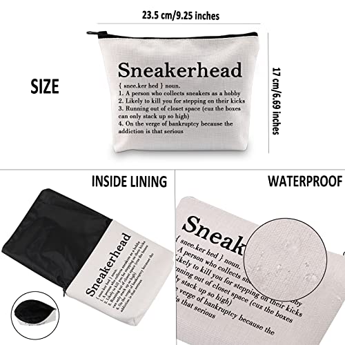 G2TUP Shoes Lover Gift Sneakerhead Definition Makeup Bag Snkr Fan Cosmetic Bag Sneaker Gift Shoes Fan Zipper Travel Pouch (Sneakerhead Definition White Bag)