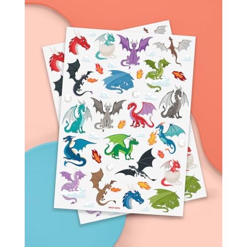 xo, Fetti Dragon Temporary Tattoos - 40 Silver Foil Styles | Magical Birthday Decorations, Fantasy Kids Party Favor, Wyvern Accessory, Mythical Bday Activity, Dinosaur Tats