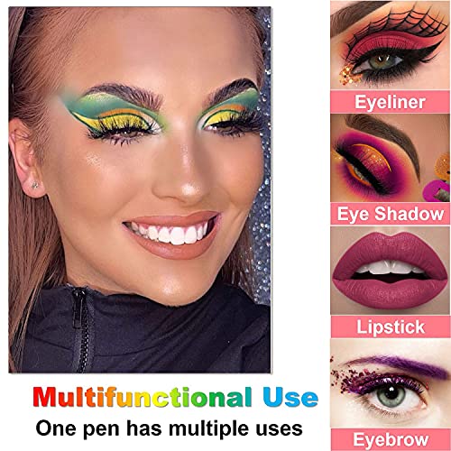 15PCS Colorful Eyeliner Pen Set, Eye Shadow Pencil, Pearl & Matte Metallic Glitter Eyeliner for Women, Eye & Lip Liner, Professional Eye Makeup Set