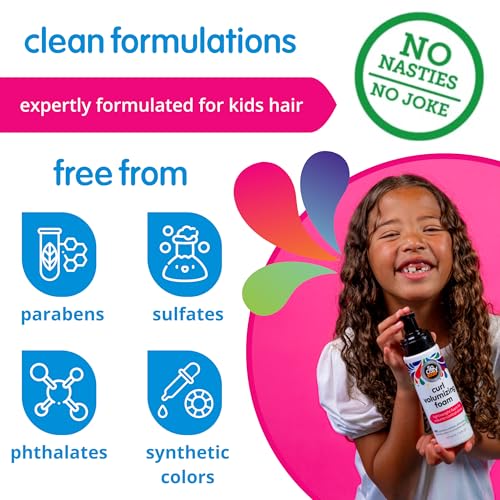 SoCozy Hair Mousse for Kids, Curl Volumizing Foam Mousse for Curly Hair (6 Fl Oz) Enhances Shine & Volume, Gentle Formula with Panthenol, Hydrolyzed Proteins & Keratin, Paraben & Sulfate-Free