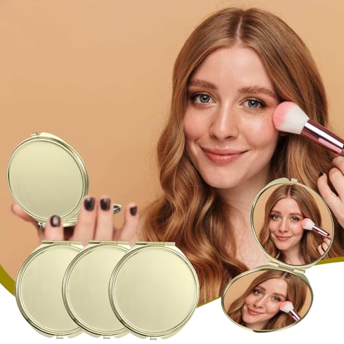 8 Pcs Portable Folding Compact Mirror Bulk with 1X 2X Magnification Double Sided Mini Travel Makeup Mirror for Women Bridesmaid Gifts