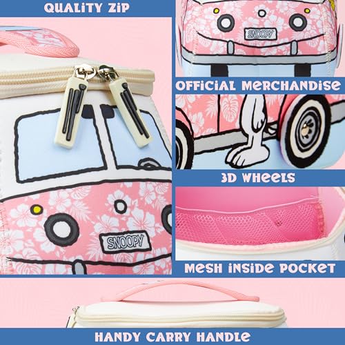 Get Trend Peanuts Snoopy Toiletry Bag, Travel Essentials, Girls Makeup Bag, Cruise Essentials, Travel Accessories, Gifts for Women, Teens (Pink Snoopy)