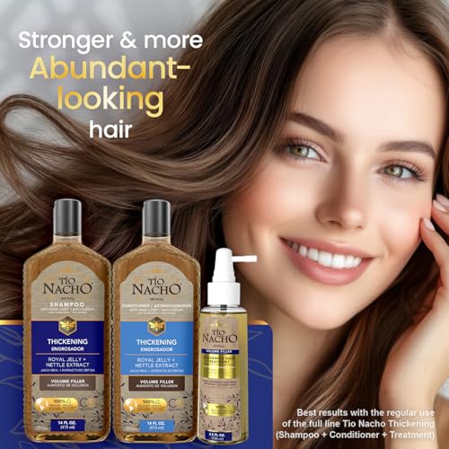 Tio Nacho Thickening Shampoo + Conditioner & Hair Treatment Set | Hair Loss Shampoo for Men & Women (14 fl oz) Volumizing Conditioner (14 fl oz) and Hair Volume Spray for Thinning Hair (4.5 fl oz)