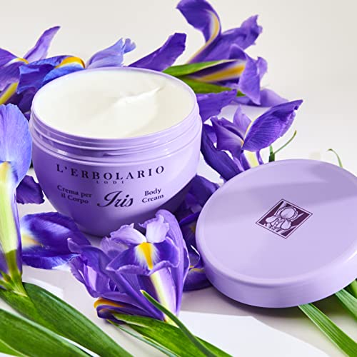 L'Erbolario Body Cream - Moisturizing Skin Care Body Butter for Women - Rich, Buttery with Floral Fragrance - Softening, Elasticizing - Iris - 10 oz