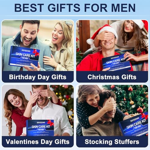Skin Care for Men, Hydrate, Firm, Anti-Aging & Wrinkle Mens Self Care Facial Face Routine Kit,Birthday Valentines Gift Baskets for Young Men Him Teen Boy Dad Boyfriend Husband Christmas Gifts Ideas