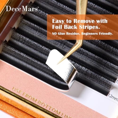 DeceMars 4D U Shaped Eyelash Extensions Supplies Easy Fans Russian Volume Crisscross Eyelashes Natural Soft YY Lash Extensions Handwoven Mesh Wispy Clusters Matte Black-0.07mm-D-8-15mm Mix