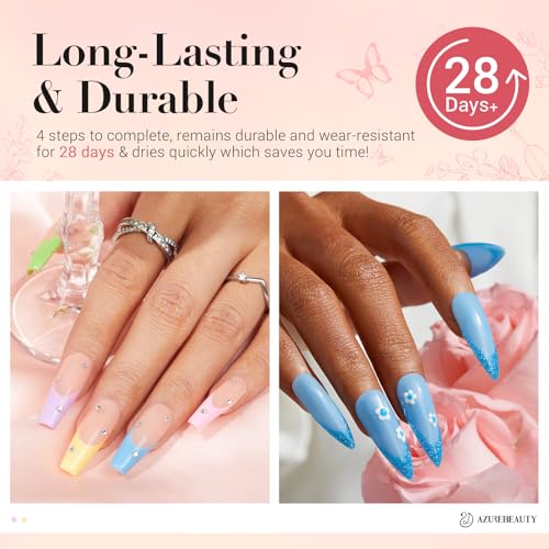 AZUREBEAUTY Dip Powder Nail Kit with Electric Nail Drill 24 Colors Summer Bright Neon Yellow Orange Starter Kit with Dip Liquids Base Top Coat Activator Portable Manicure French Nail Art Essential Set